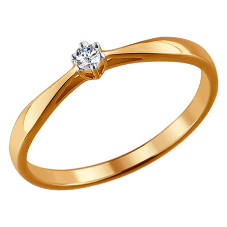 Кольцо, золото, бриллиант, 1011345